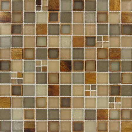 MSI Manhattan Mounted SAMPLE Blend Random Sized Glass And Metal Mosaic Tile In Brown ZOR-MD-0113-SAM